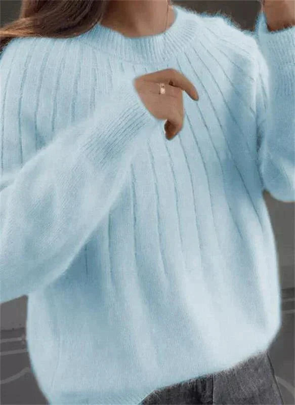 Dames Fluffy Katoenmix Trui voor Herfst en Winter 3