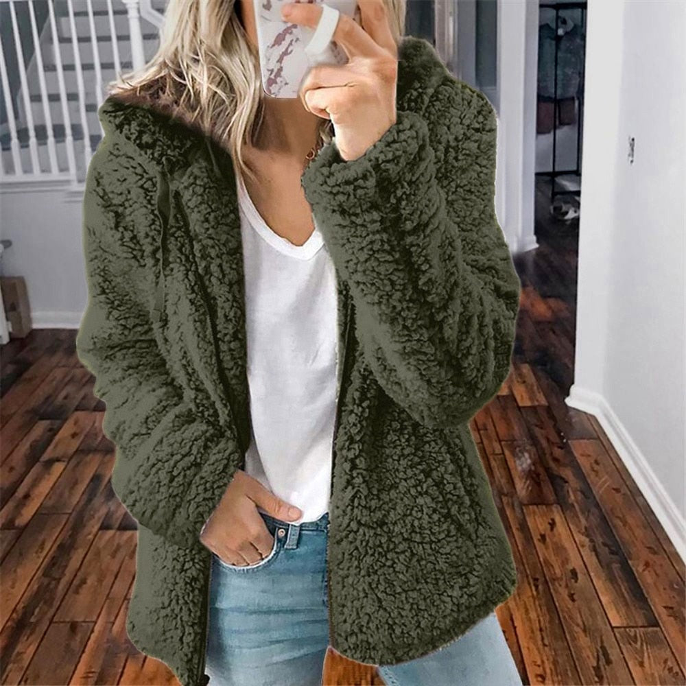 Dames Hoodie Cardigan Fleece 4