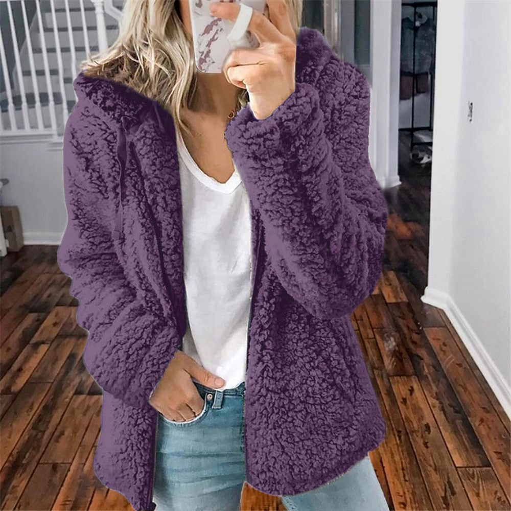 Dames Hoodie Cardigan Fleece 7