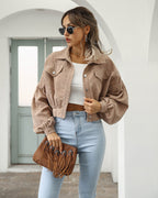 Dames Jas Corduroy Oversized Met Ballonmouwen 2