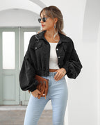 Dames Jas Corduroy Oversized Met Ballonmouwen 6