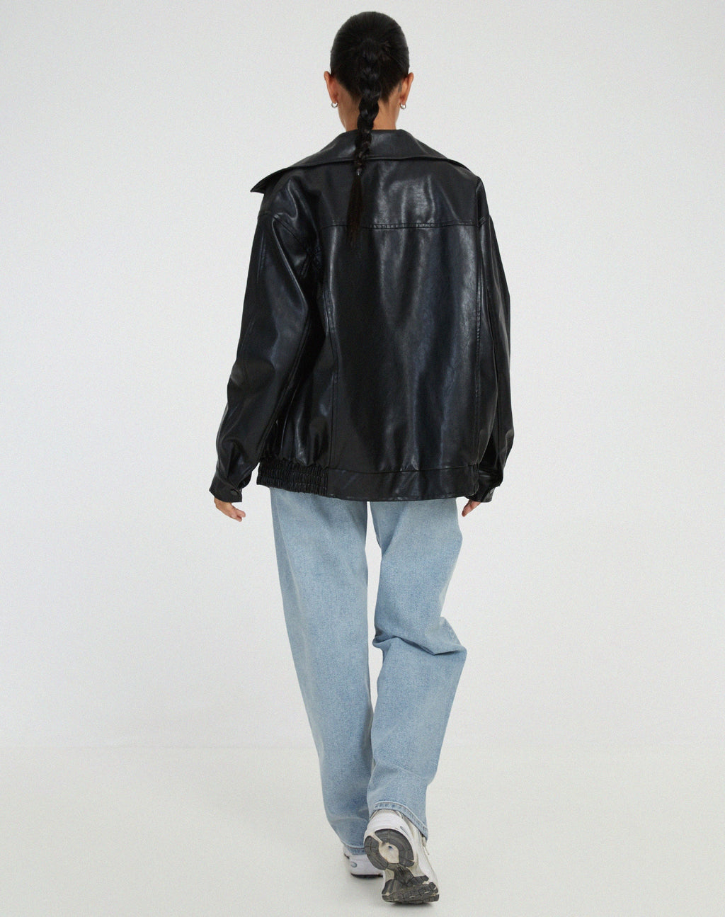 Dames Jas Leren Oversized PU Leer Winter 4