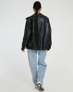 Dames Jas Leren Oversized PU Leer Winter 4