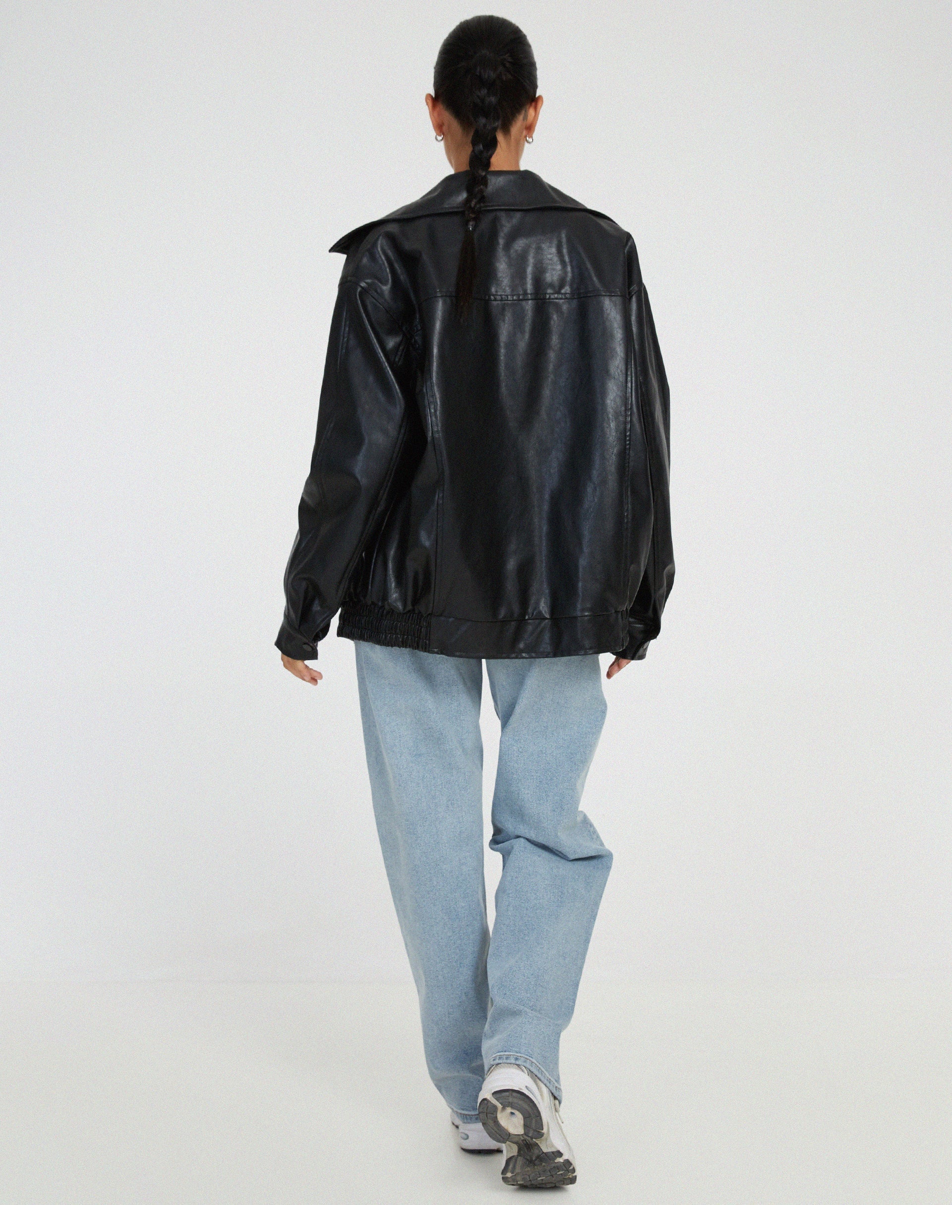 Dames Jas Leren Oversized PU Leer Winter 4