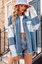 Dames Jasje Denim Katoen Met Knoopsluiting 0