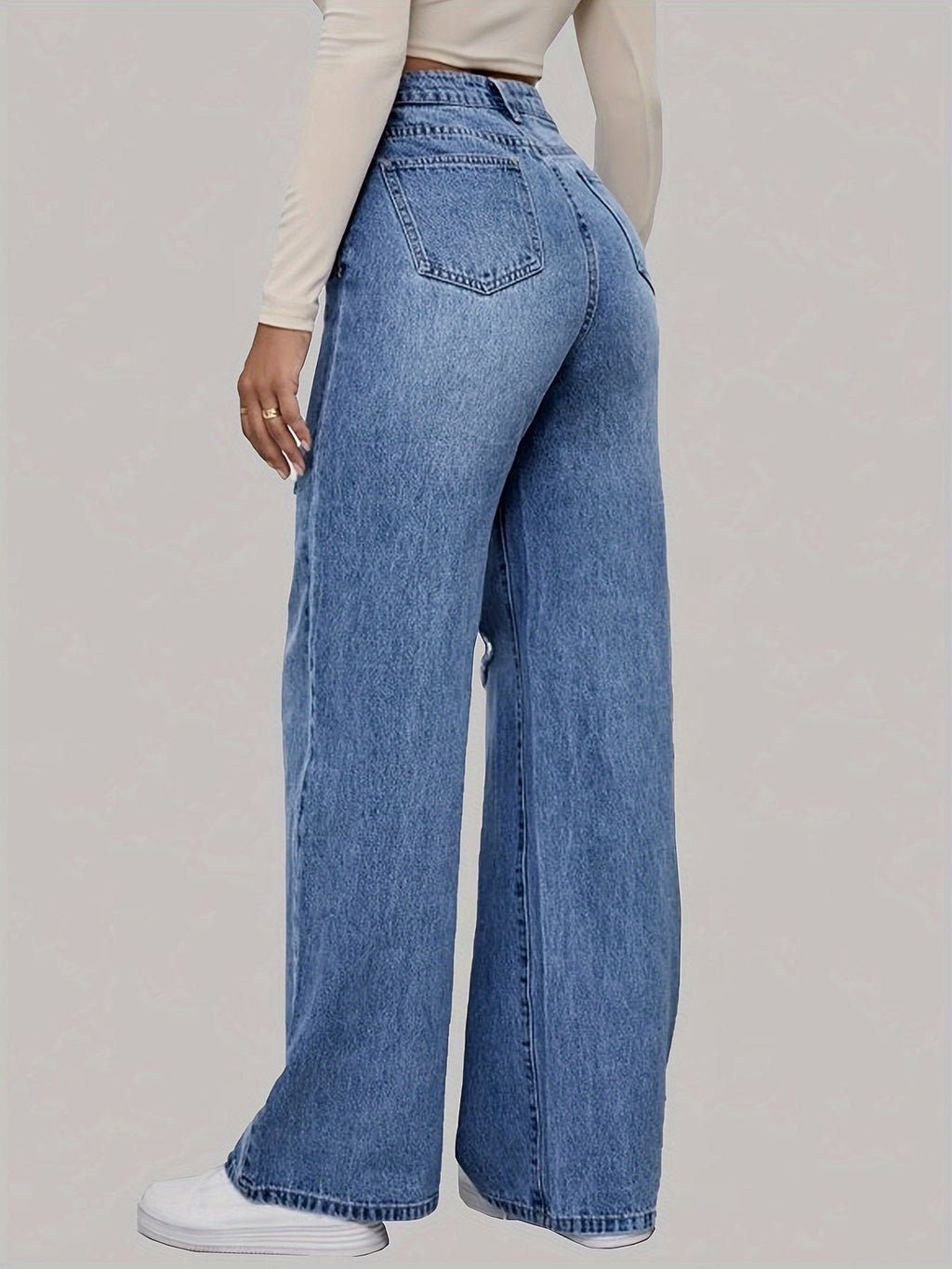 Dames Jeans met Hart- en Graffiti Print – Comfortabele Spijkerbroek 5