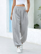 Dames Joggingbroek Hoge Taille Katoen Losse Fit 0