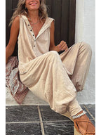 Dames Jumpsuit Katoen Met Capuchon En Zijzakken 1