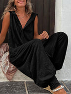 Dames Jumpsuit Katoen Met Capuchon En Zijzakken 2