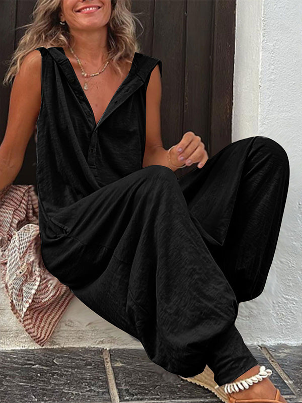 Dames Jumpsuit Katoen Met Capuchon En Zijzakken 2