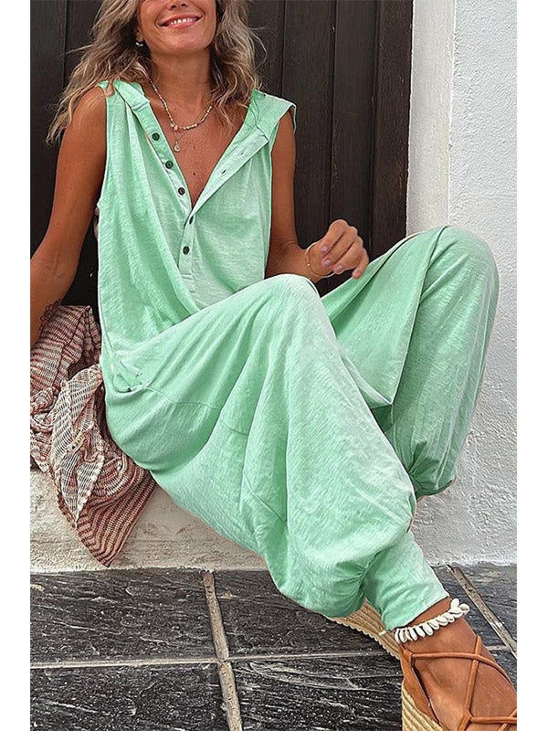Dames Jumpsuit Katoen Met Capuchon En Zijzakken 3