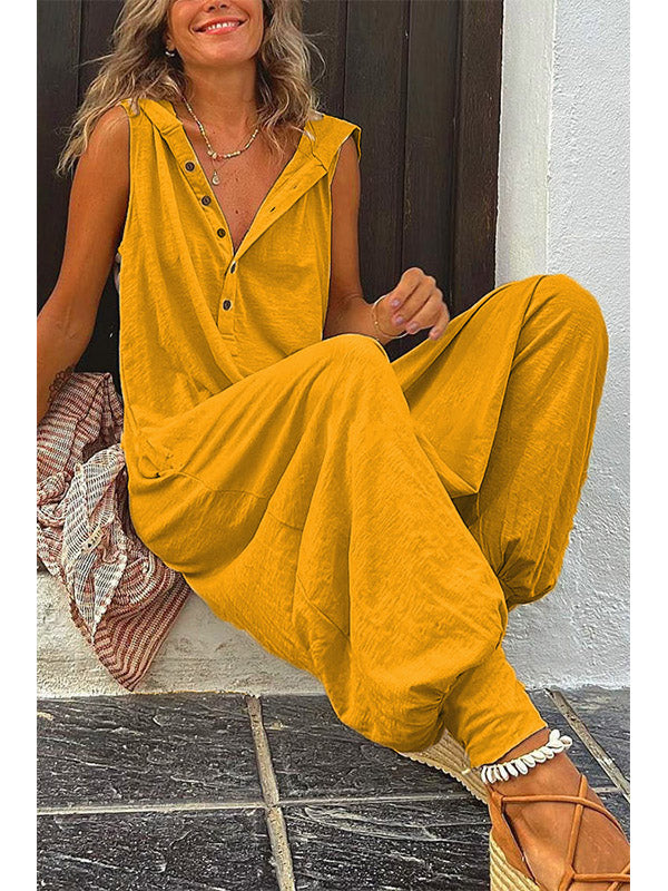 Dames Jumpsuit Katoen Met Capuchon En Zijzakken 4