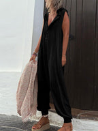 Dames Jumpsuit Katoen Met Capuchon En Zijzakken 8