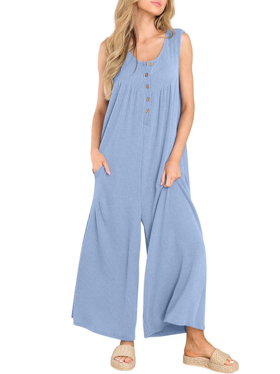 Dames Jumpsuit Katoen Mouwloos Gestreept 2