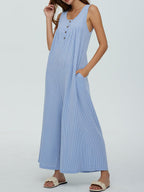 Dames Jumpsuit Katoen Mouwloos Gestreept 3