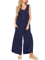 Dames Jumpsuit Katoen Mouwloos Gestreept 6