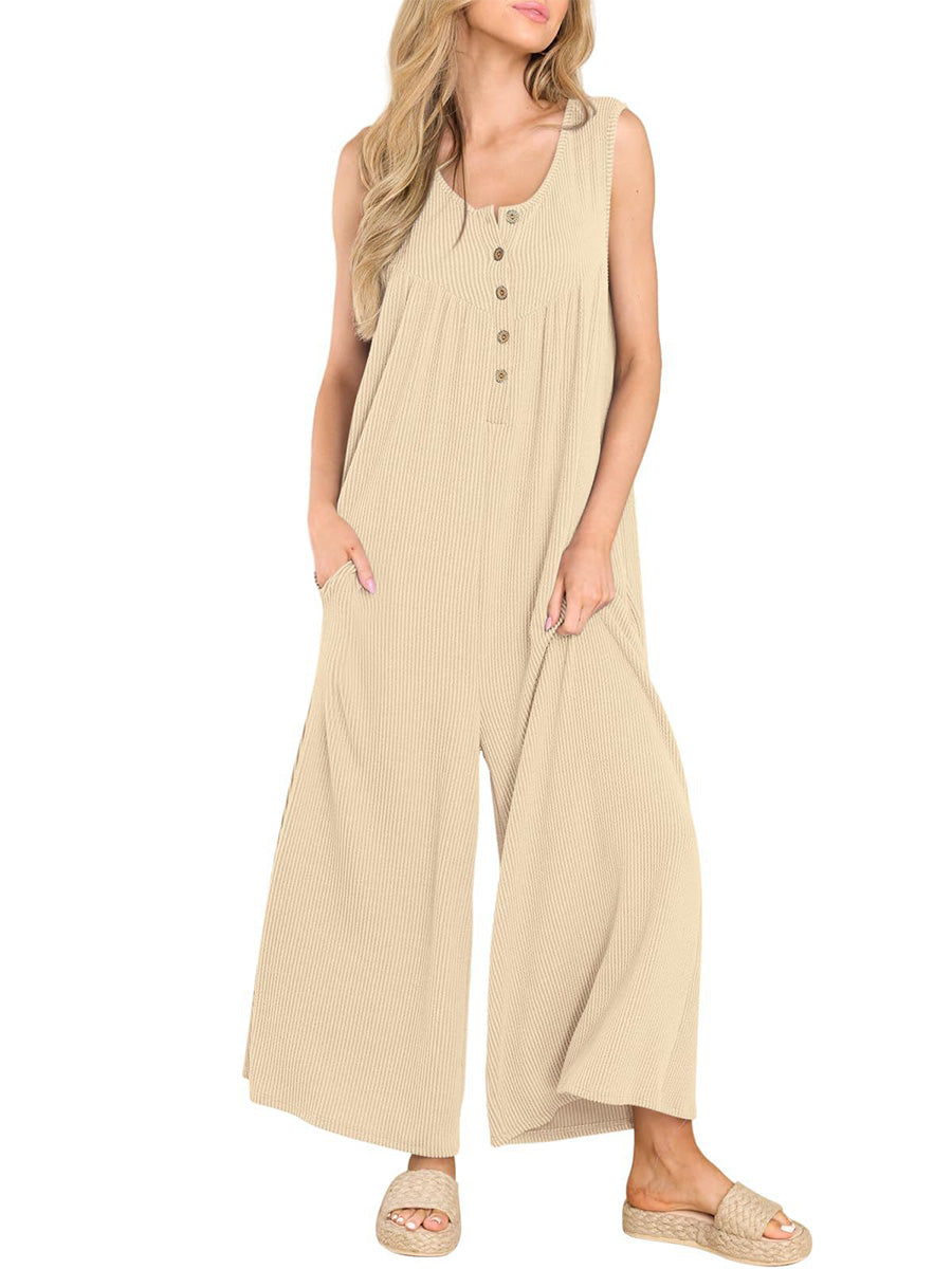 Dames Jumpsuit Katoen Mouwloos Gestreept 7