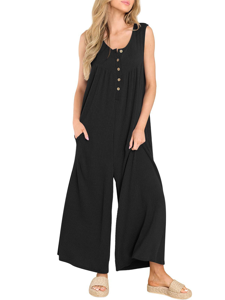 Dames Jumpsuit Katoen Mouwloos Gestreept 8