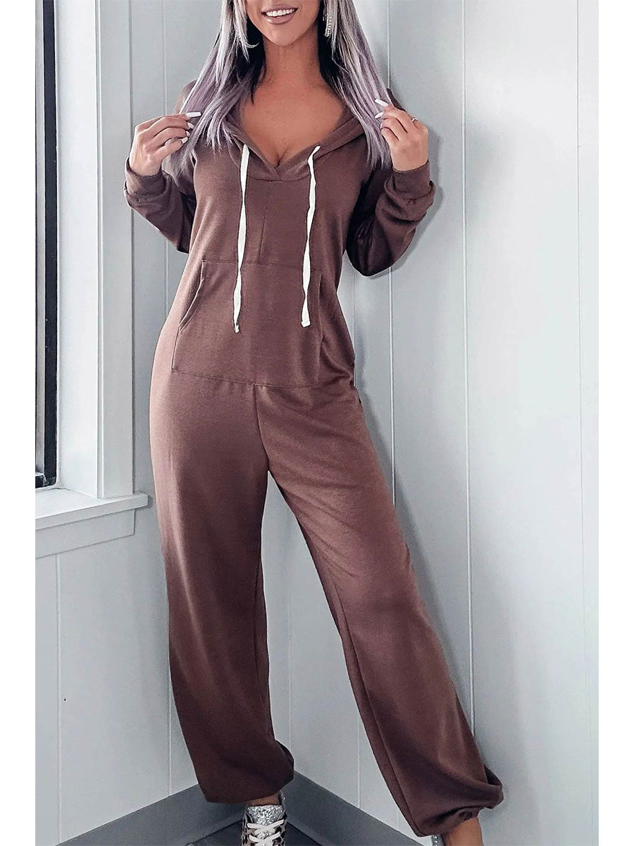 Dames Jumpsuit Katoen met Lange Mouwen en Kap 0