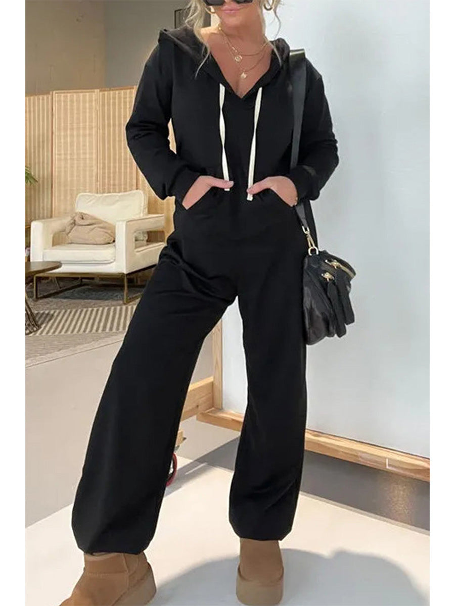Dames Jumpsuit Katoen met Lange Mouwen en Kap 3