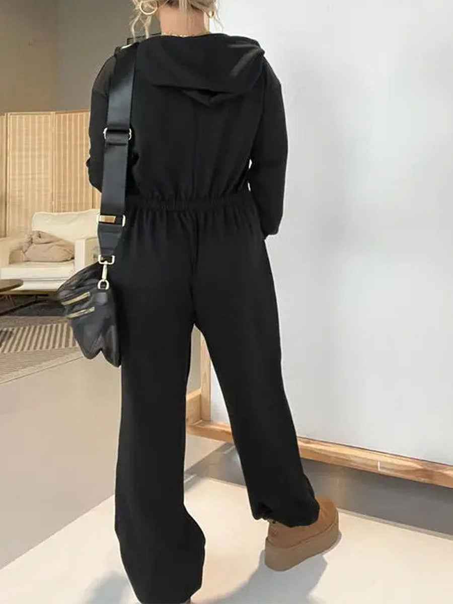 Dames Jumpsuit Katoen met Lange Mouwen en Kap 4