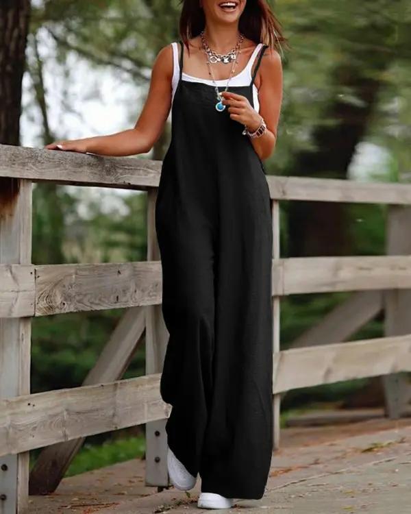 Dames Jumpsuit Polyester Met Zak Casual Spaghetti Bandjes 5