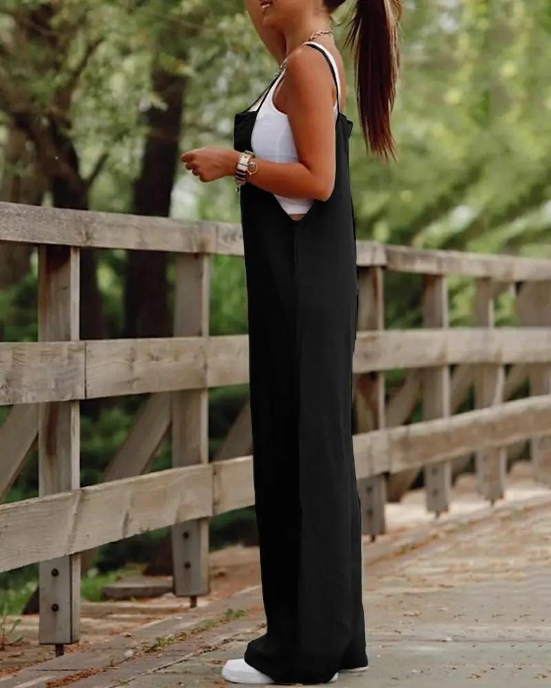 Dames Jumpsuit Polyester Met Zak Casual Spaghetti Bandjes 6