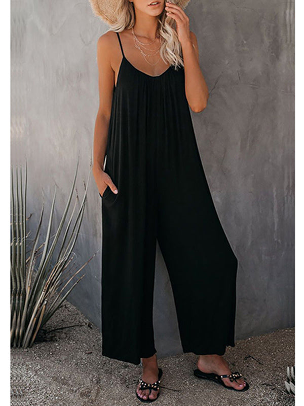Dames Jumpsuit Spaghetti Bandjes Polyester met Wijde Pijpen 0