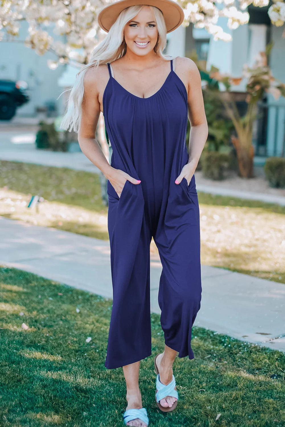 Dames Jumpsuit Spaghetti Bandjes Polyester met Wijde Pijpen 8