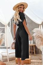 Dames Jumpsuit V-hals Losse Pasvorm met Tailleband 3