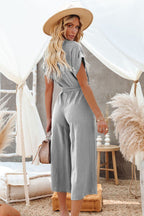 Dames Jumpsuit V-hals Losse Pasvorm met Tailleband 7