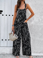 Dames Jumpsuit Viscose Bloemenprint Met Brede Pijpen 0