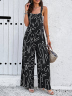 Dames Jumpsuit Viscose Bloemenprint Met Brede Pijpen 4