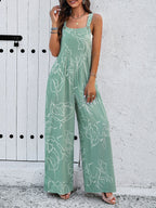 Dames Jumpsuit Viscose Bloemenprint Met Brede Pijpen 7
