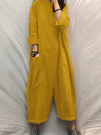 Dames Jumpsuit Zwart Katoen Met Meerdere Zakjes 2