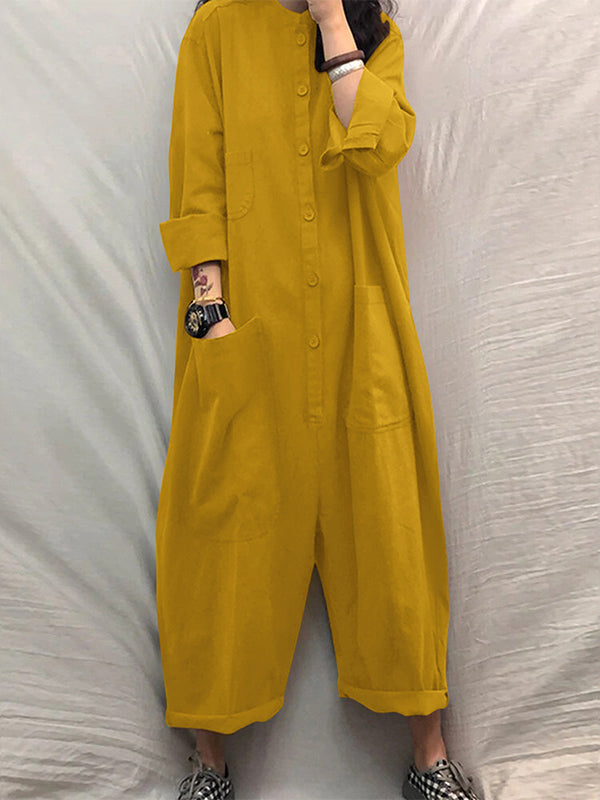 Dames Jumpsuit Zwart Katoen Met Meerdere Zakjes 2