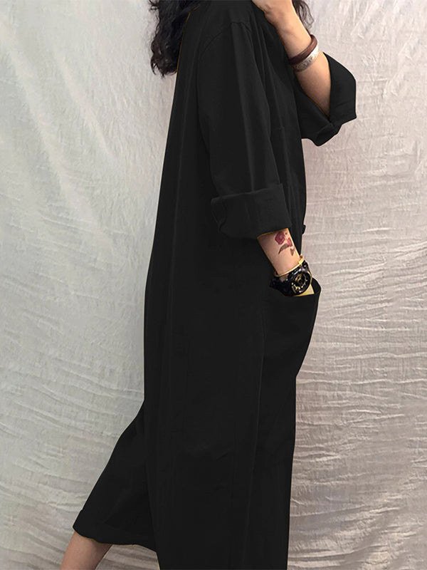 Dames Jumpsuit Zwart Katoen Met Meerdere Zakjes 5