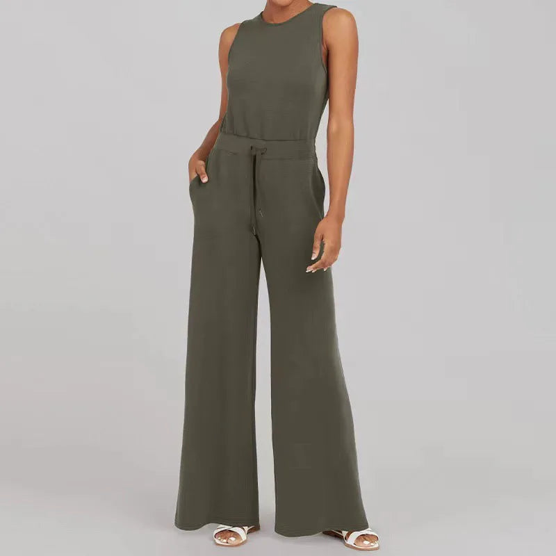 Dames Jumpsuit Zwart Katoenmix met Wijde Pijpen 7