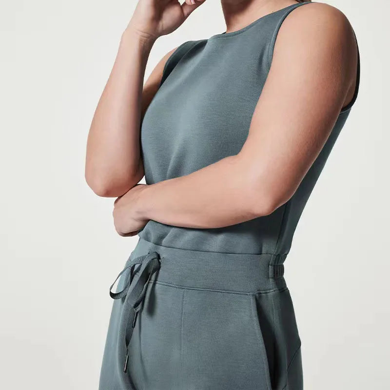 Dames Jumpsuit Zwart Katoenmix met Wijde Pijpen 8