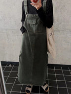 Dames Jurk Katoen Cargo Overall Met Vintage Inspiratie 11