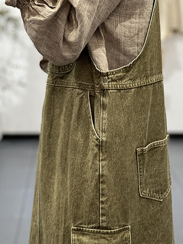 Dames Jurk Katoen Cargo Overall Met Vintage Inspiratie 5
