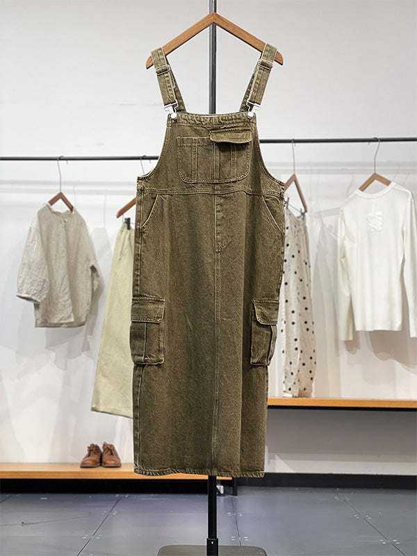 Dames Jurk Katoen Cargo Overall Met Vintage Inspiratie 6