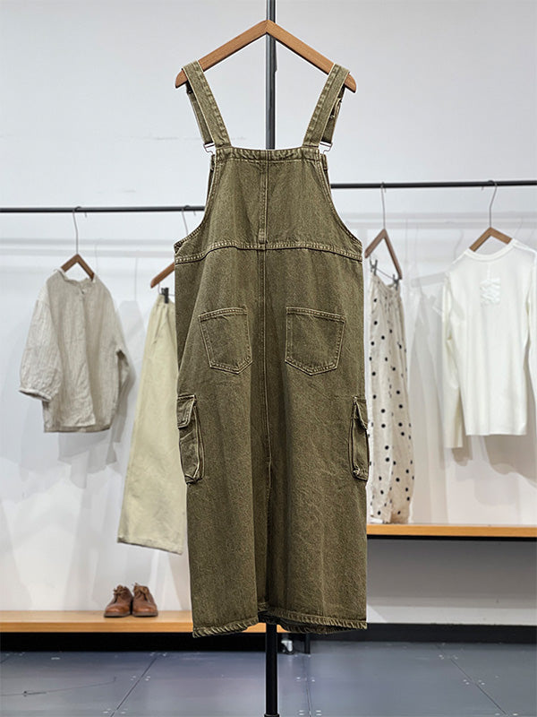 Dames Jurk Katoen Cargo Overall Met Vintage Inspiratie 7