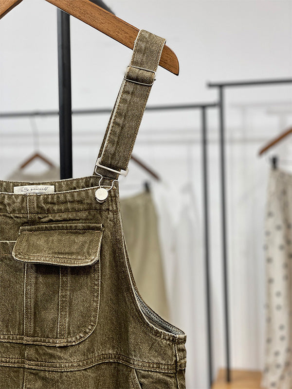Dames Jurk Katoen Cargo Overall Met Vintage Inspiratie 8