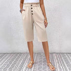 Dames Korte Broek Linnen Hoog Taille Paperbag 3