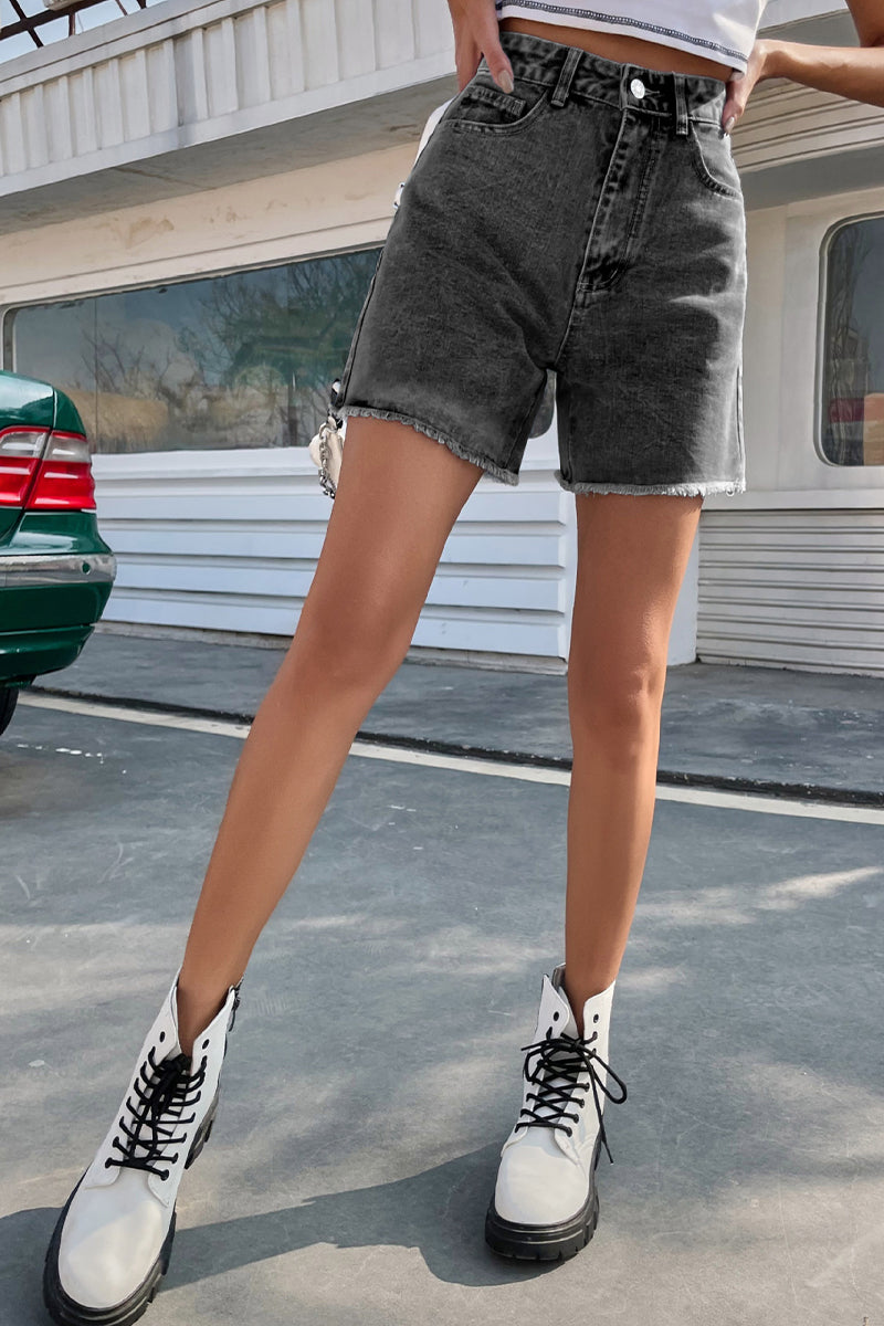 Dames Korte Spijkerbroek Denim met Raw Hem 10