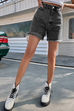 Dames Korte Spijkerbroek Denim met Raw Hem 10