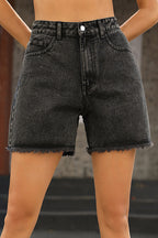 Dames Korte Spijkerbroek Denim met Raw Hem 3