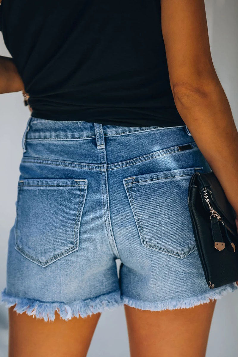 Dames Korte Spijkerbroek Ripped Denim 2