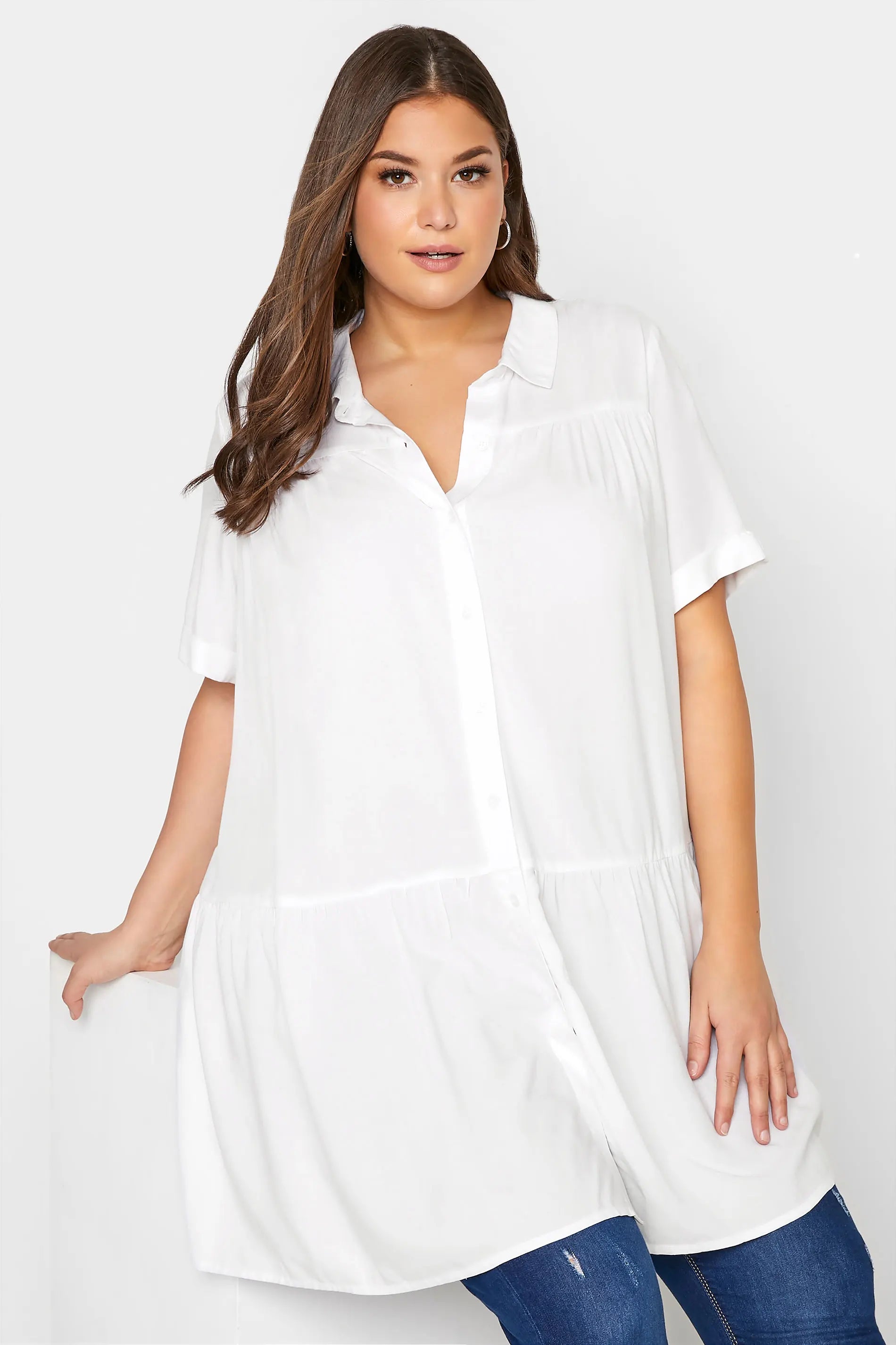 Dames Lange Tuniek Blouse Plus Maten 1